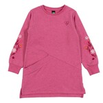 Nanö NANÖ - Pink  LongsleeveTunic with Floral Embroidery and Asymmetrical Pocket 'Fleurs d'Antan'