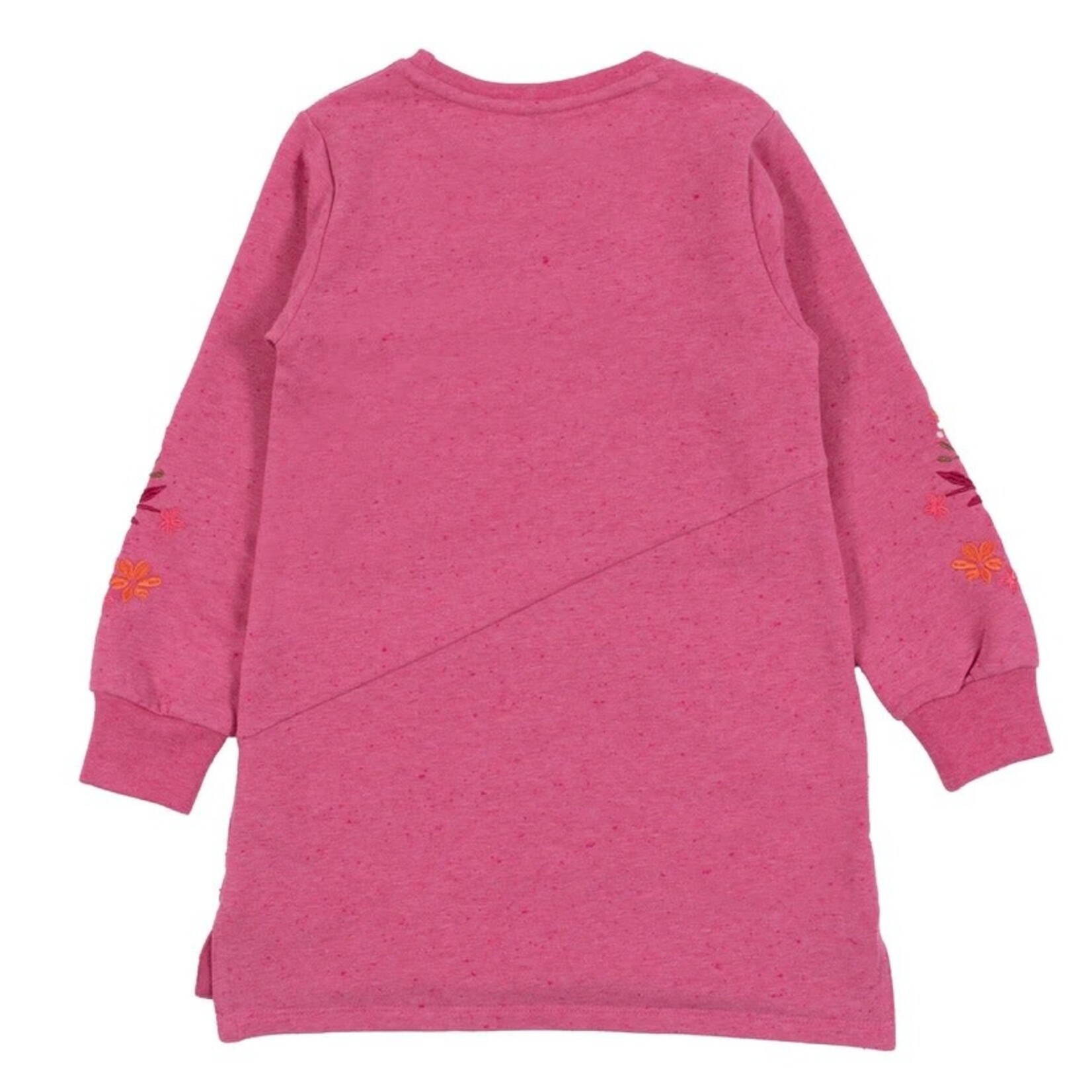 Nanö NANÖ - Tunique rose/robe à manches longues à fleurs brodées et poche croisée 'Fleurs d'Antan'