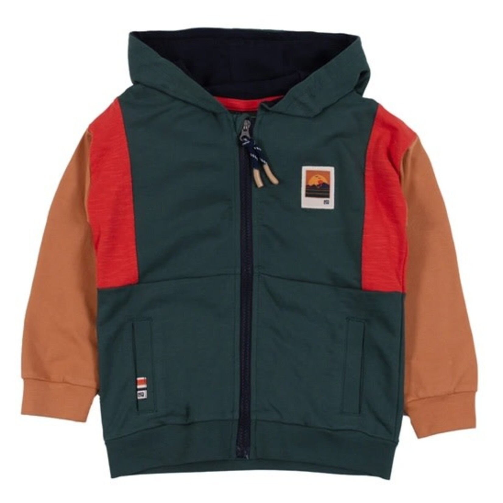 Nanö NANÖ - Chandail / veste à capuchon vert forêt et orange 'Campagne anglaise'