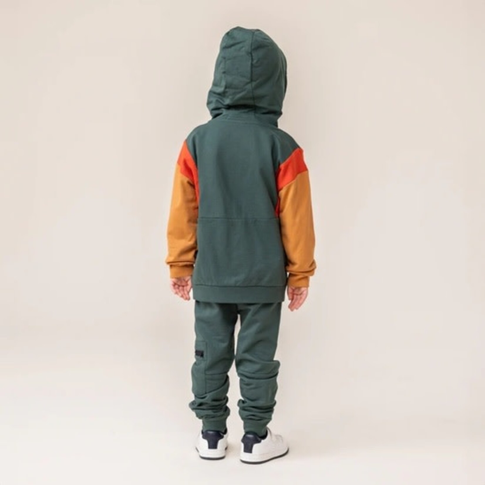 Nanö NANÖ - Chandail / veste à capuchon vert forêt et orange 'Campagne anglaise'