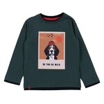 Nanö NANÖ - Forest green long-sleeved t-shirt with dog photo print 'English Countryside'