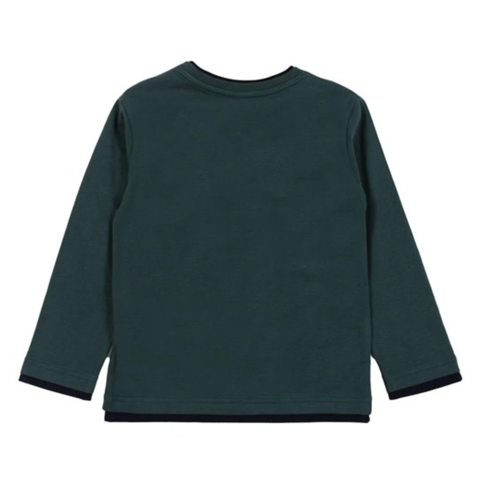 Nanö NANÖ - Forest green long-sleeved t-shirt with dog photo print 'English Countryside'