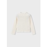 Mayoral MAYORAL - Cream white ribbed long sleeve top with mock neck