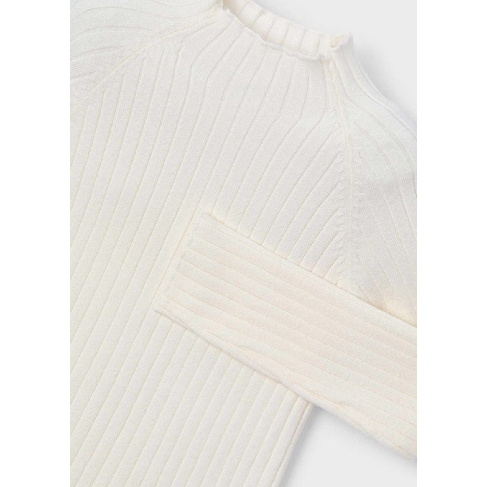 Mayoral MAYORAL - Cream white ribbed long sleeve top with mock neck