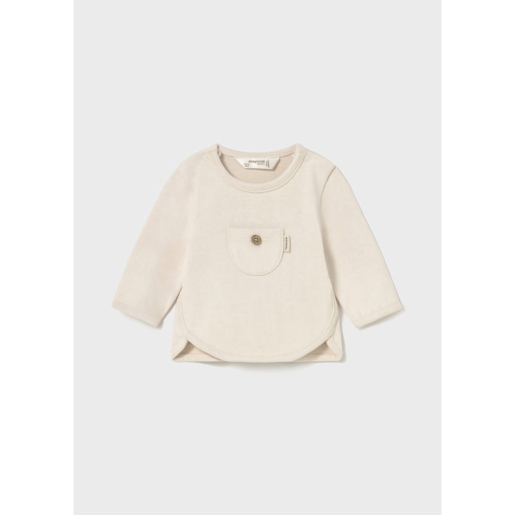 Mayoral MAYORAL - Cream Longsleeve T-Shirt with Pocket