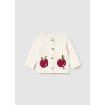 Mayoral MAYORAL - Cream white knitted cardigan jacket with apple pattern