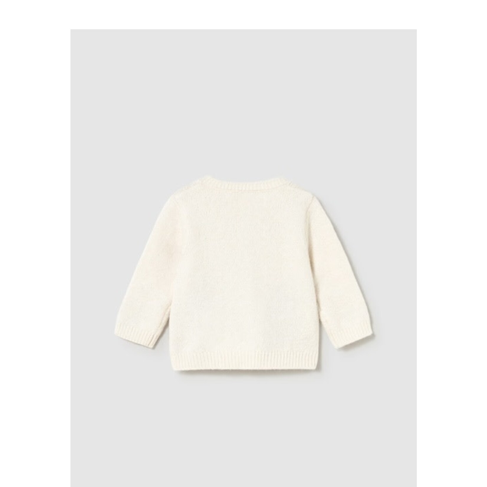 Mayoral  MAYORAL - Cream white knitted cardigan jacket with apple pattern