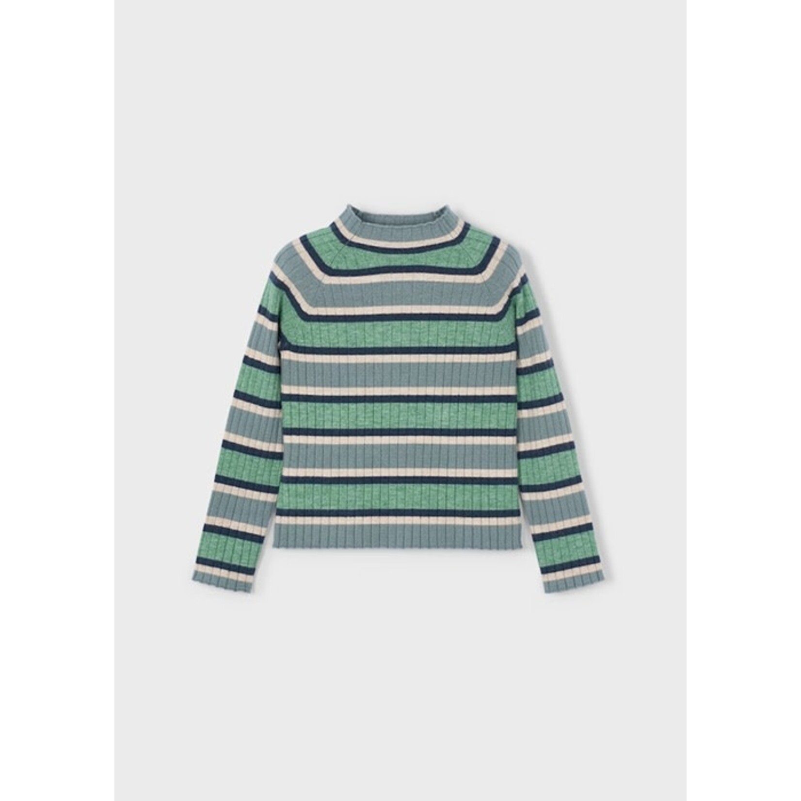 Mayoral MAYORAL - Striped ribbed long-sleeved top with high neck