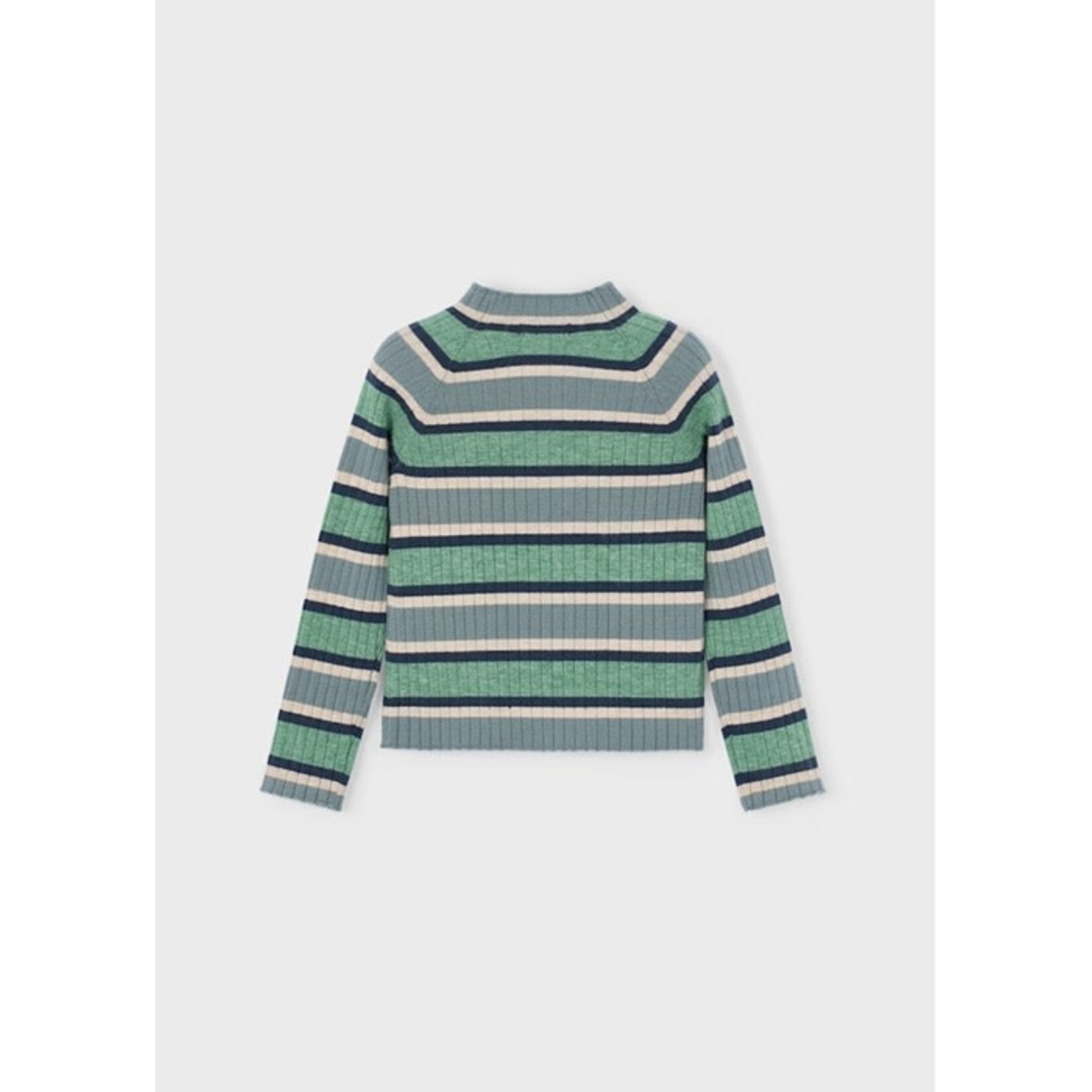 Mayoral MAYORAL - Striped ribbed long-sleeved top with high neck