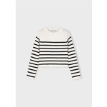 Mayoral MAYORAL - Chandail à manches longues en tricot blanc à rayures noires