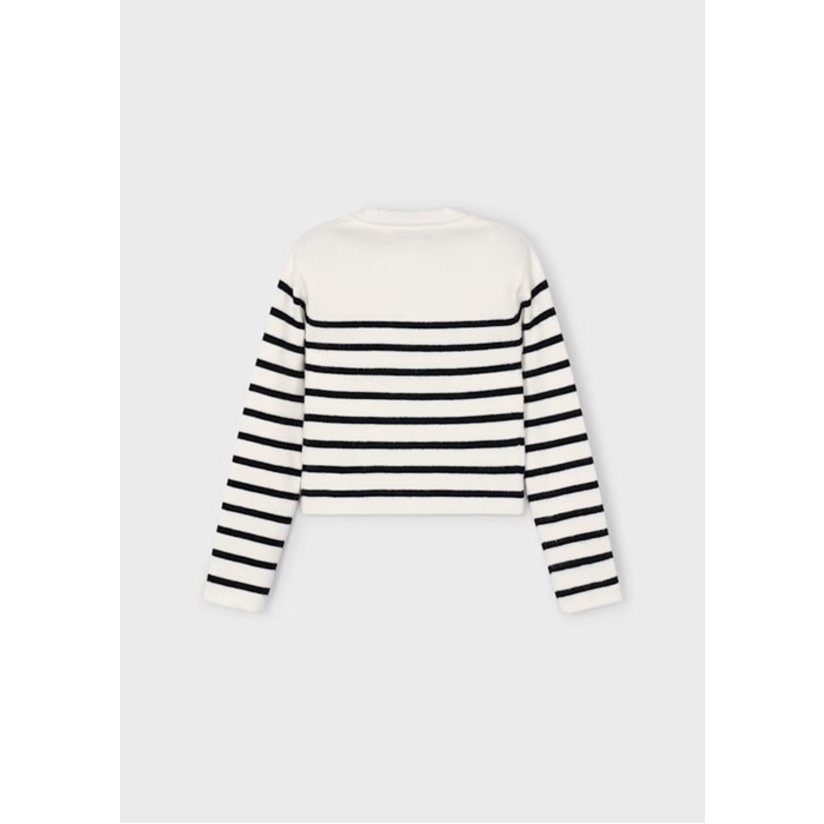 Mayoral MAYORAL - White long-sleeved knitted sweater with black stripes
