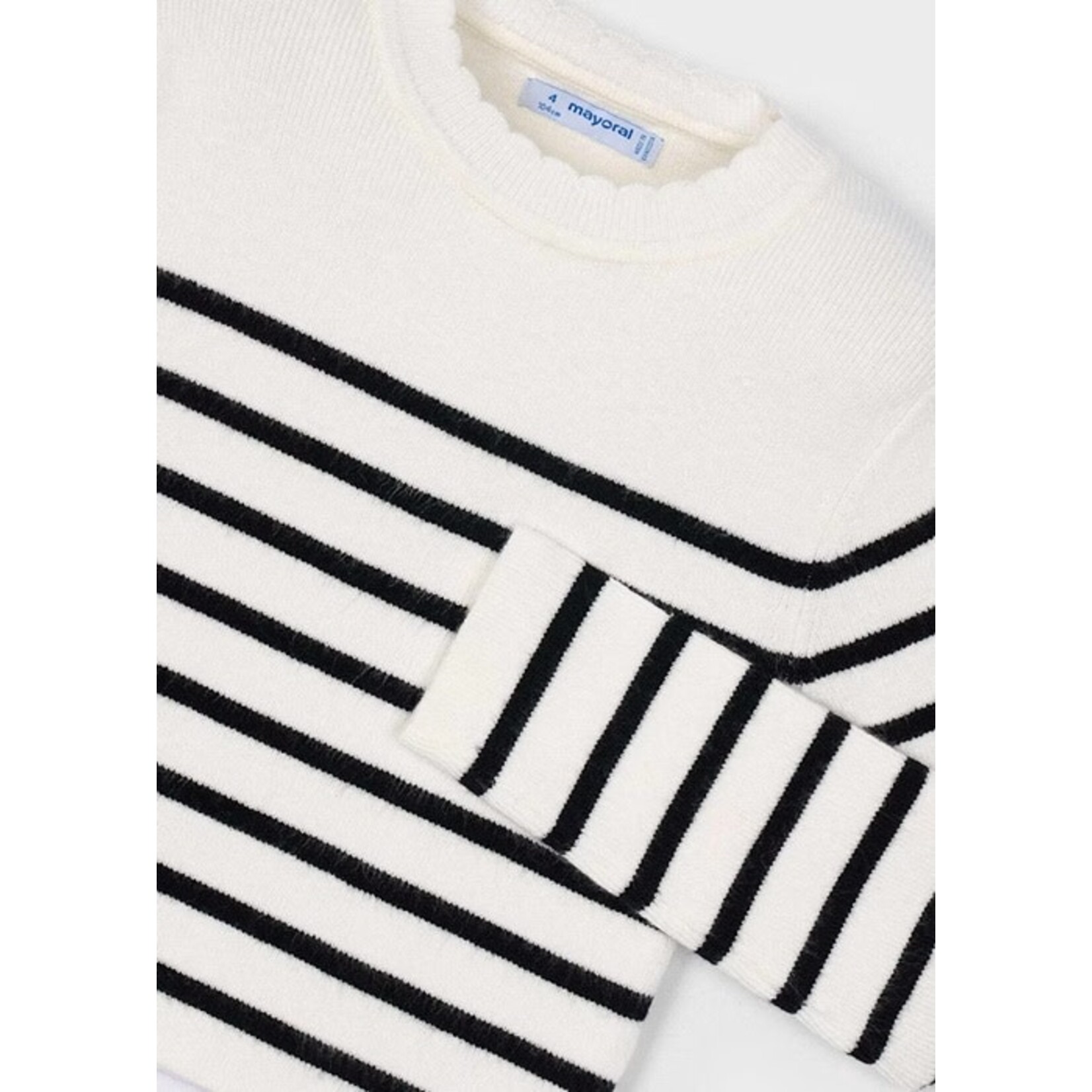 Mayoral MAYORAL - Chandail à manches longues en tricot blanc à rayures noires