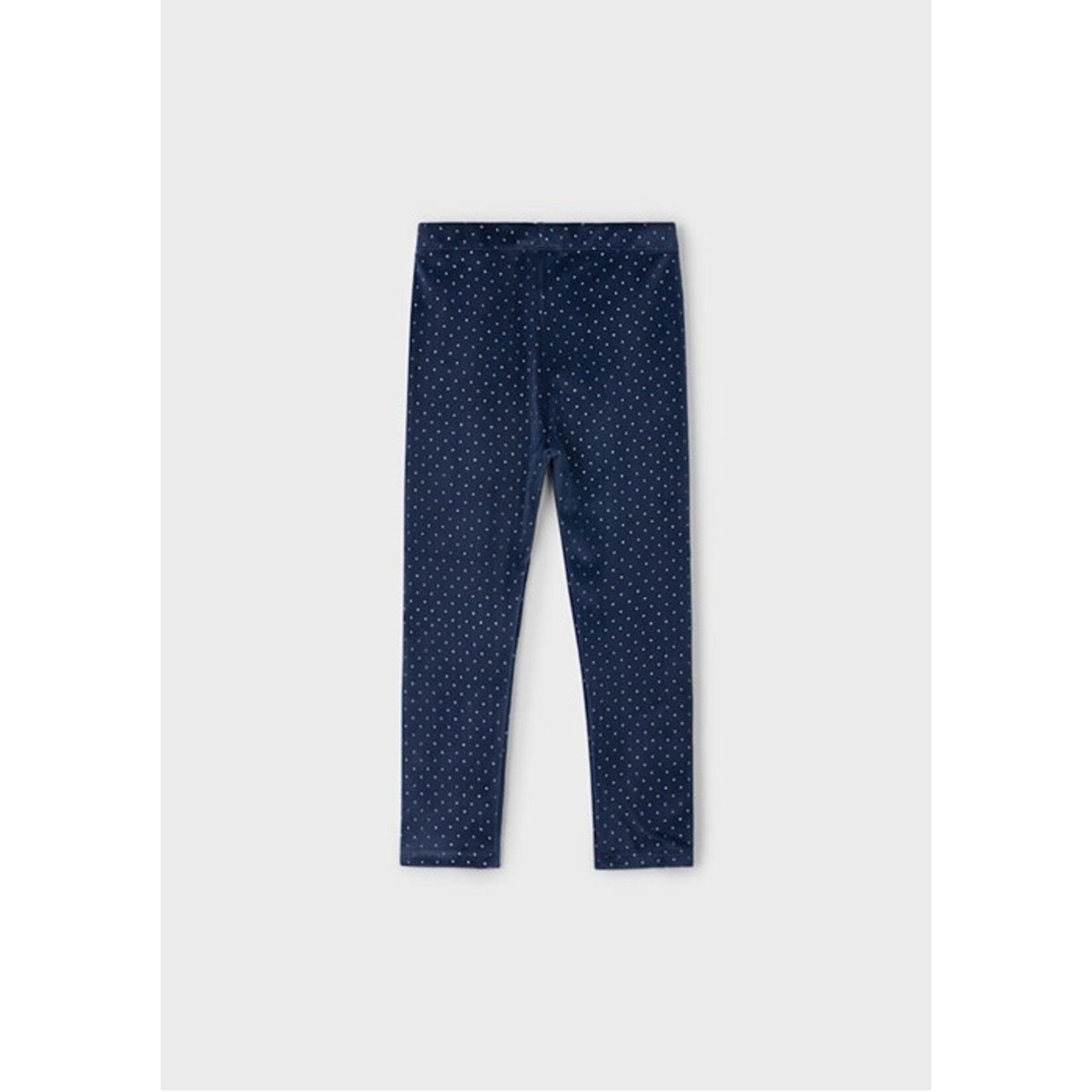 Mayoral  MAYORAL - Blue velvet leggings with glitter pattern