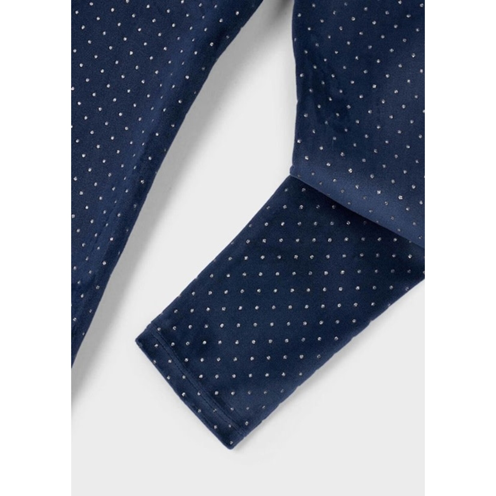 Mayoral MAYORAL - Legging en velours bleu avec motif de brillants
