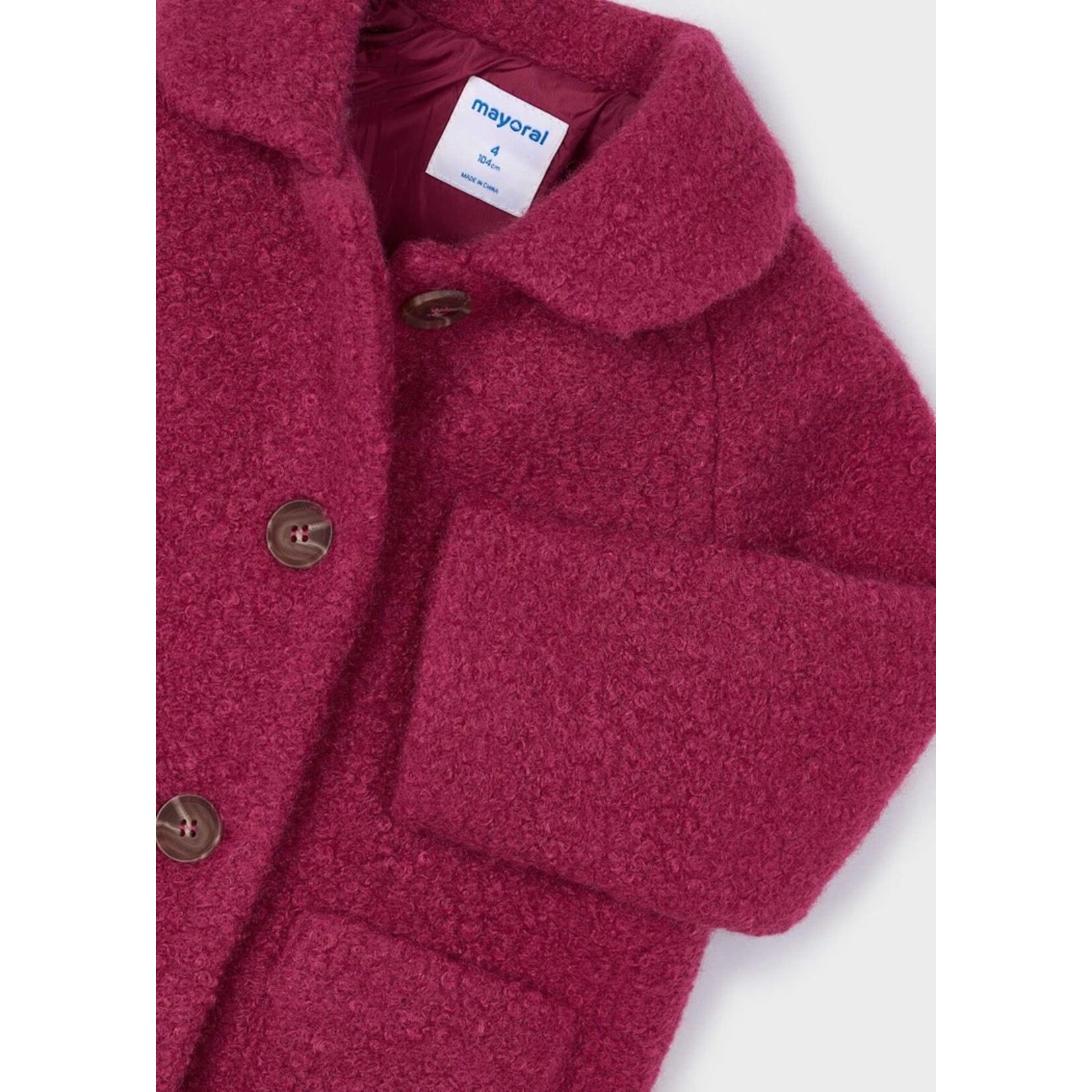 Mayoral MAYORAL - Manteau en tissu éponge rouge cerise