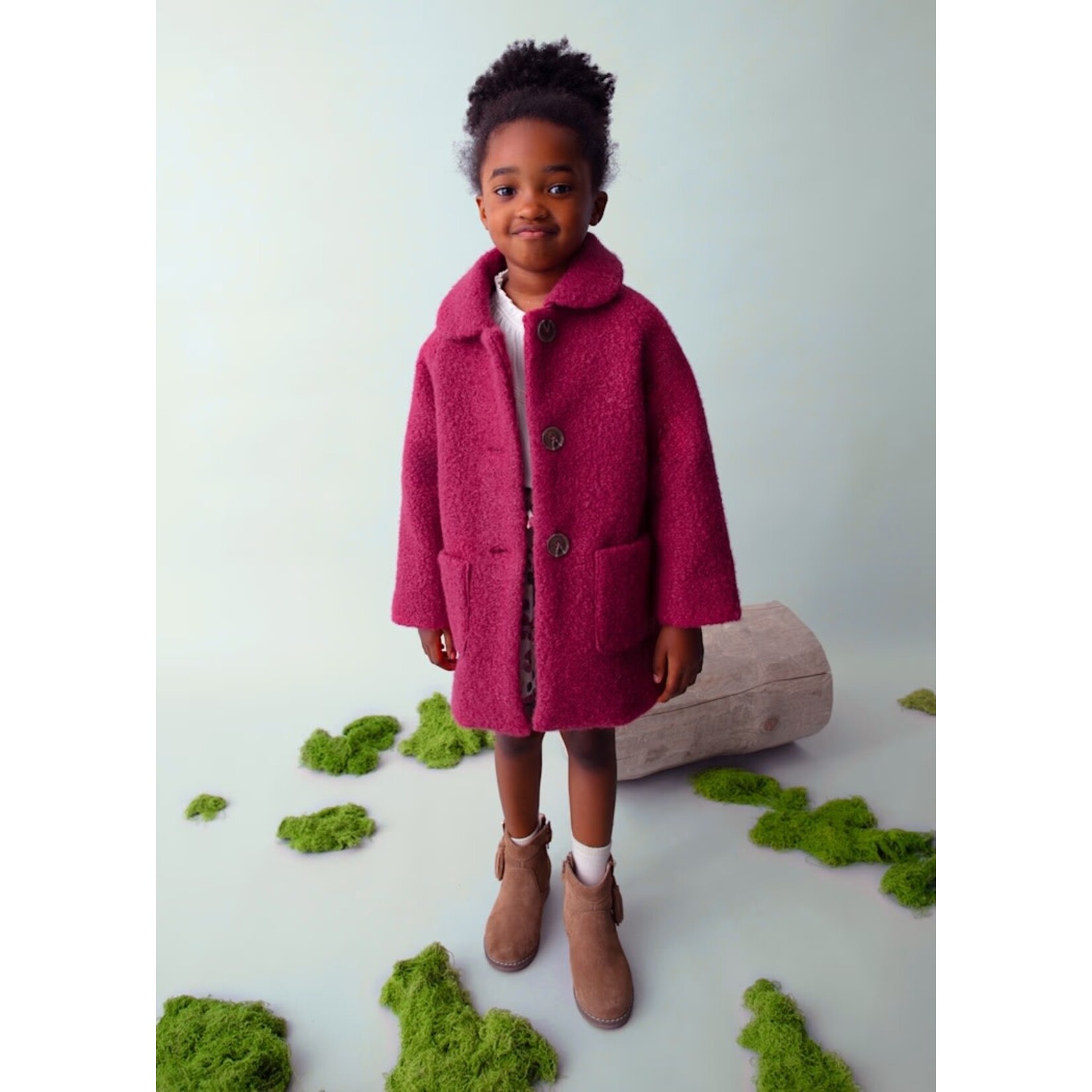 Mayoral MAYORAL - Manteau en tissu éponge rouge cerise