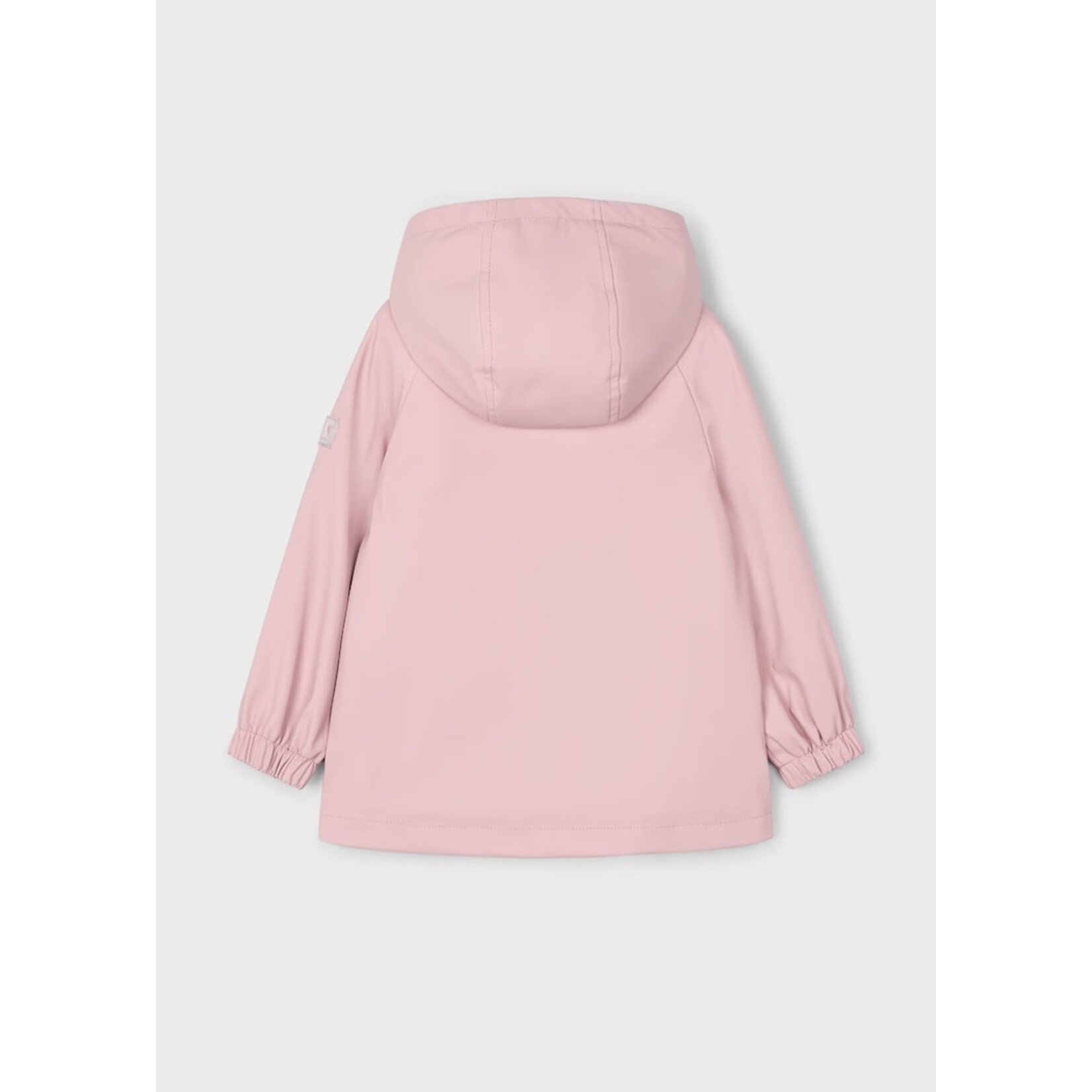 Mayoral MAYORAL - Manteau mi-saison imperméable rose pâle avec fourrure
