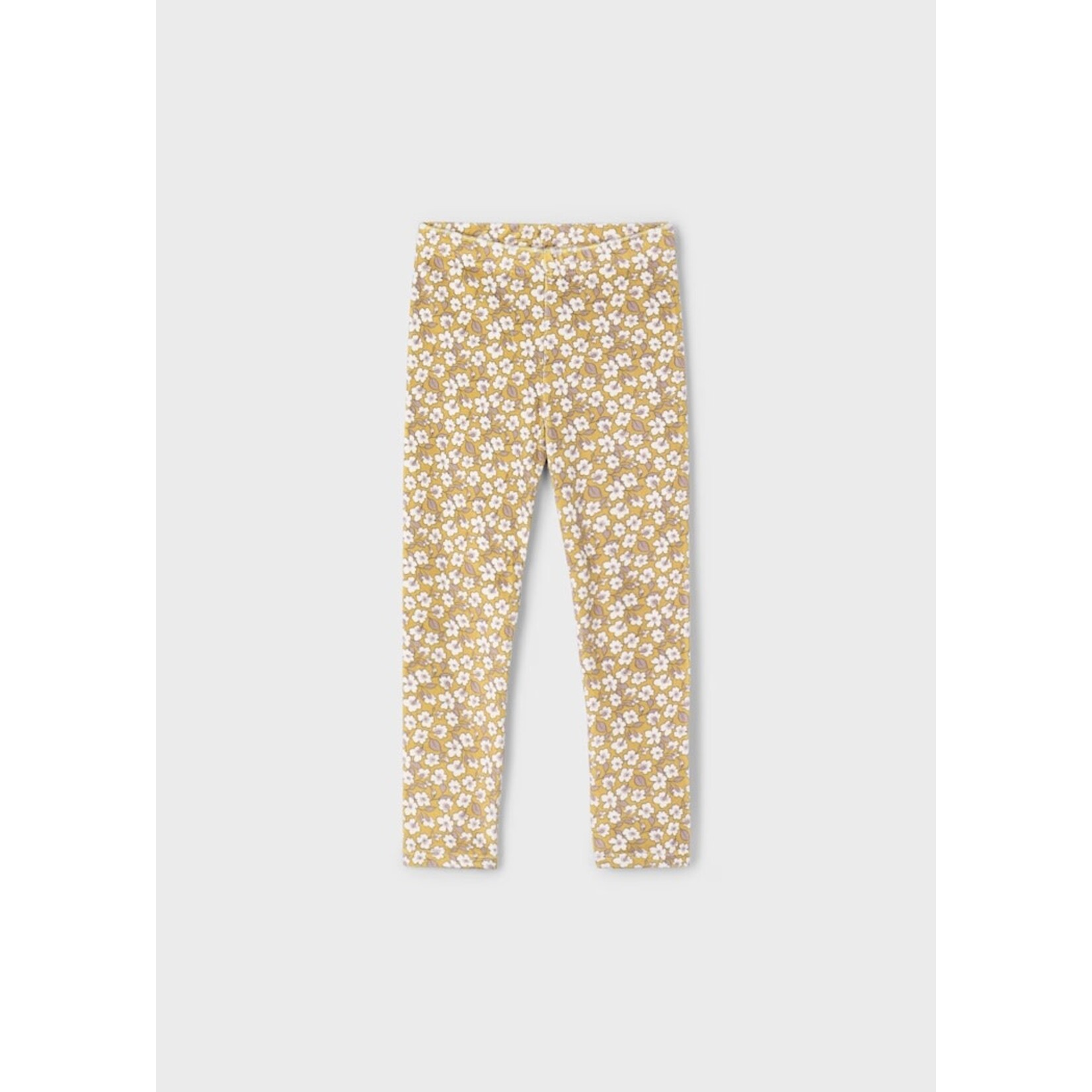 Mayoral MAYORAL - Mustard velvet leggings with flower print
