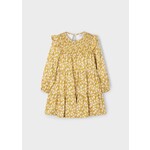 Mayoral MAYORAL - Mustard yellow long sleeve dress with flower print
