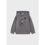 Mayoral MAYORAL - Grey long sleeve hoodie with textured dinosaur