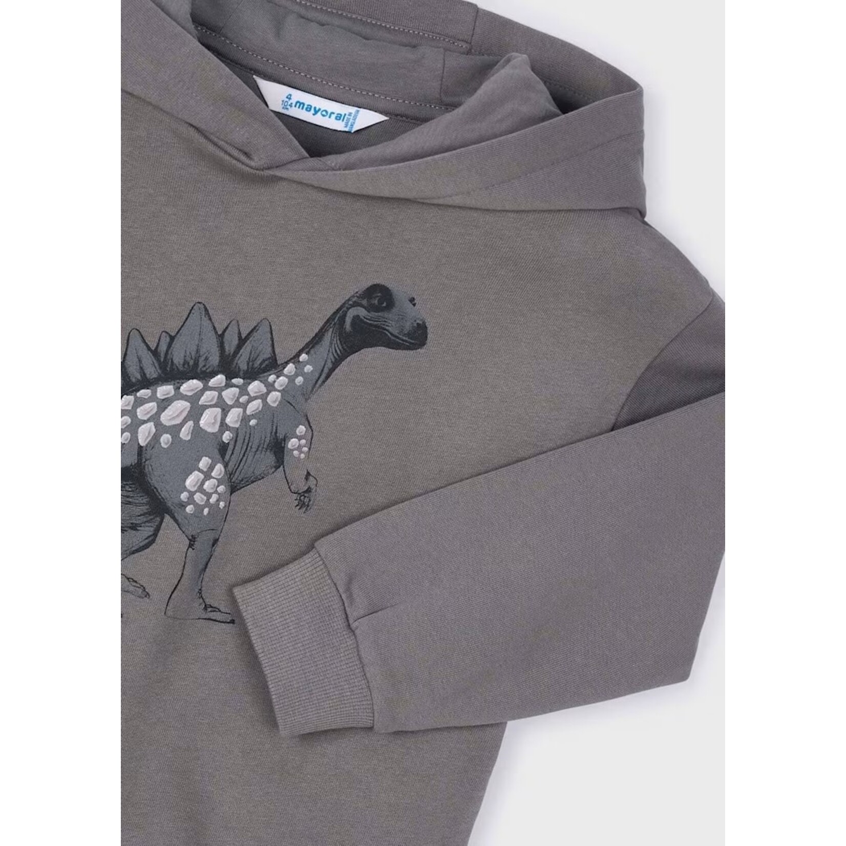 Mayoral MAYORAL - Grey long sleeve hoodie with textured dinosaur