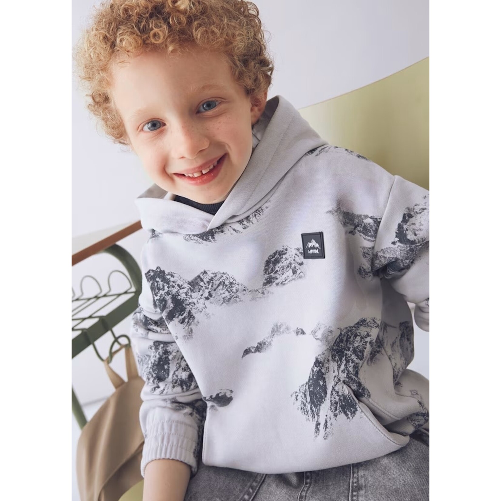 Mayoral MAYORAL - Grey long sleeve hoodie with mountain print