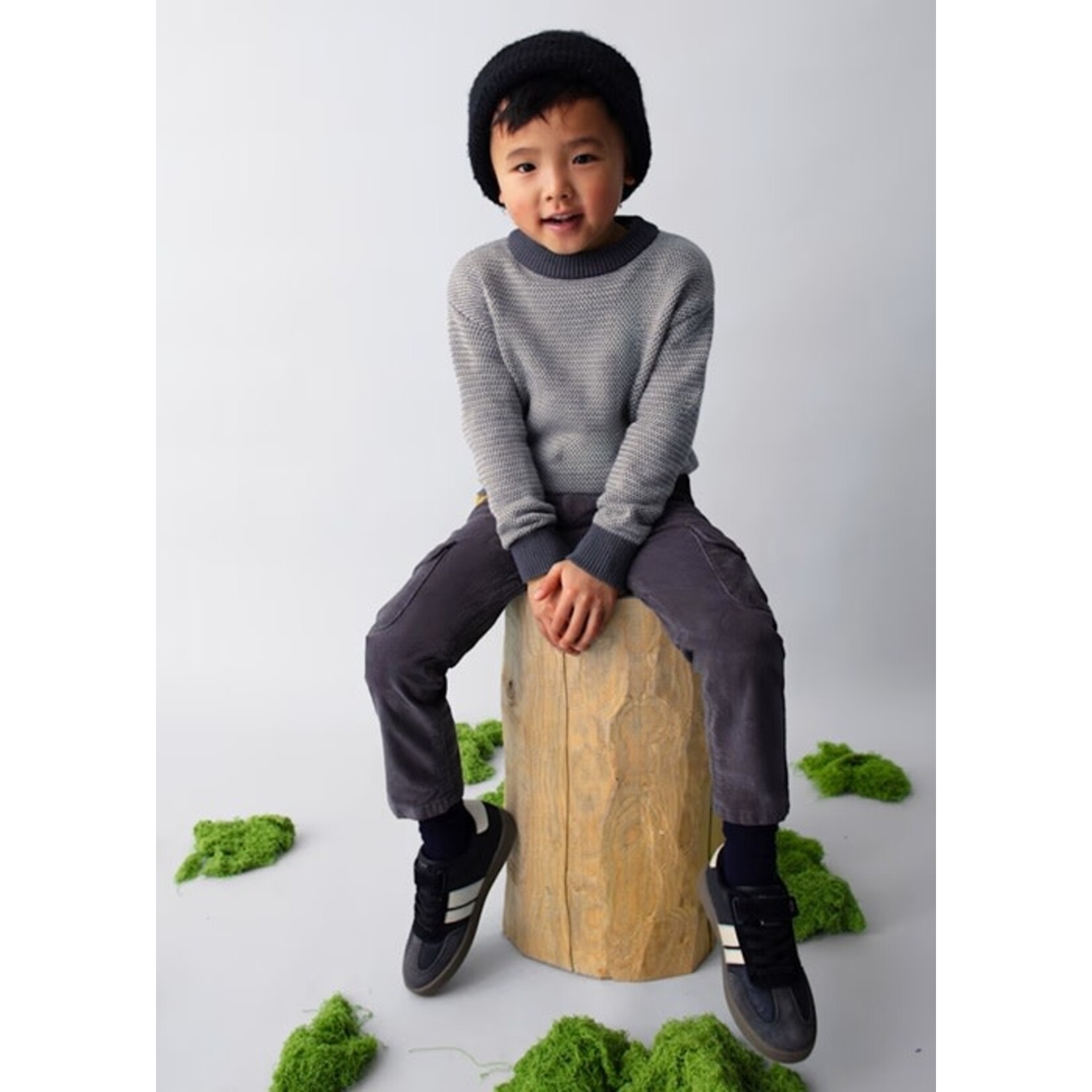 Mayoral MAYORAL - Chandail à manches longues en tricot  gris, brun et beige