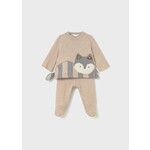 Mayoral MAYORAL - Ensemble 2 morceaux - Chandail à manches longues beige avec motif de renard texturé et pantalon long beige