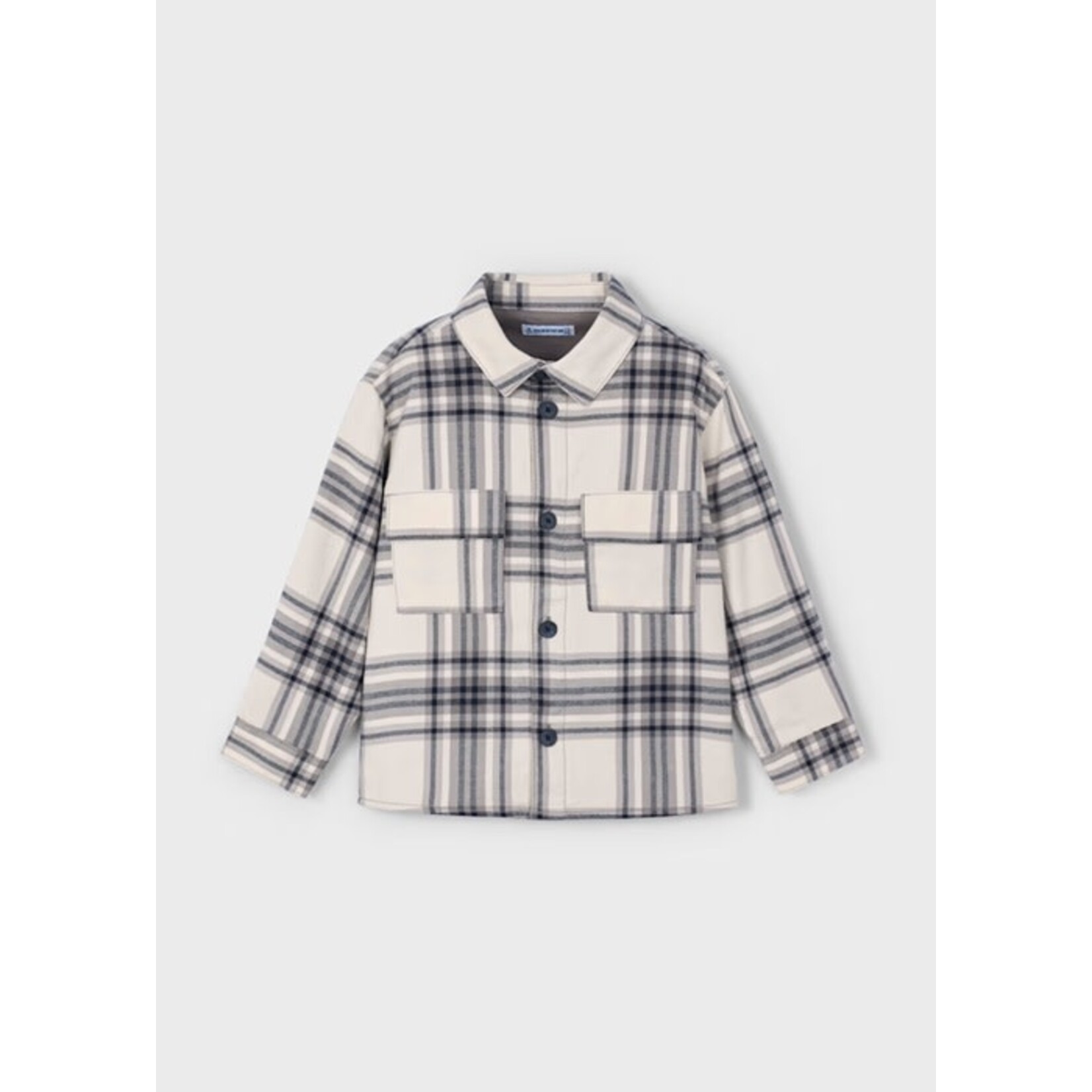 Mayoral MAYORAL - Chemise à manches longues carreautée grise et blanche