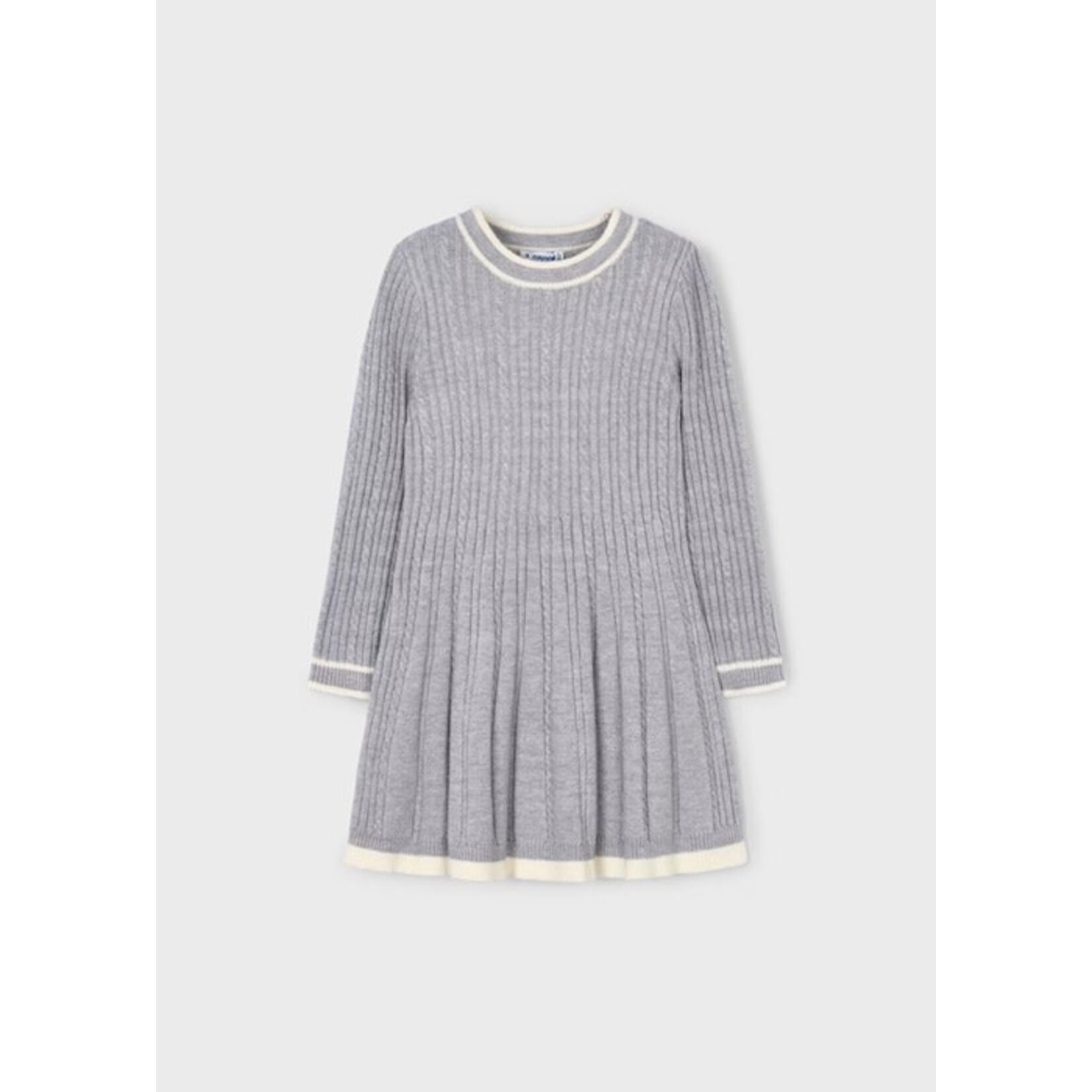 Mayoral MAYORAL - Robe à manches longues grise en tricot