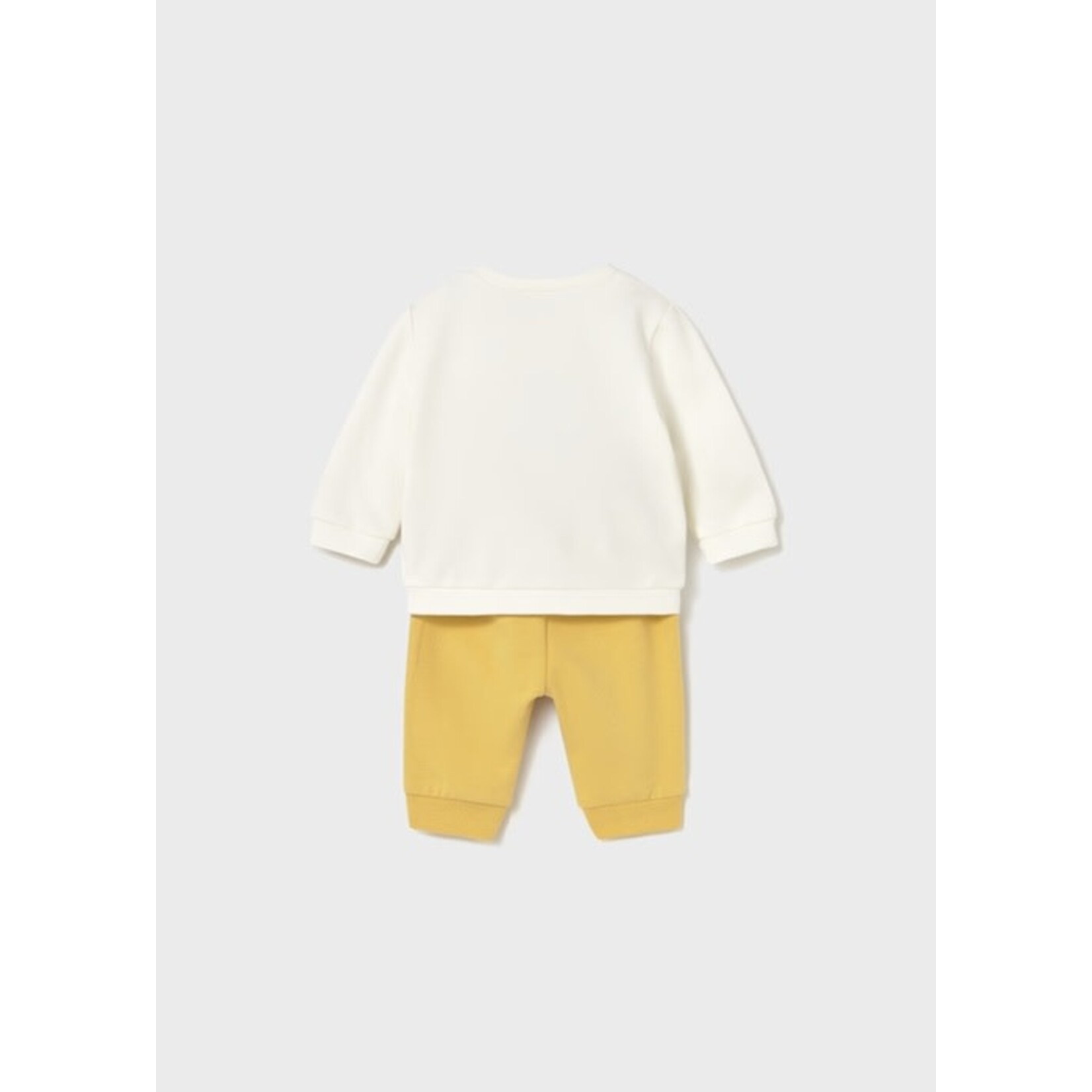 Mayoral MAYORAL - 2 Piece Set - Long Sleeve Textured Dinosaur Print Sweater with Mustard Long Pants