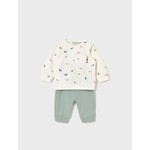 Mayoral MAYORAL - 2-piece set - Long-sleeved sweater with dinosaur pattern and long green pants