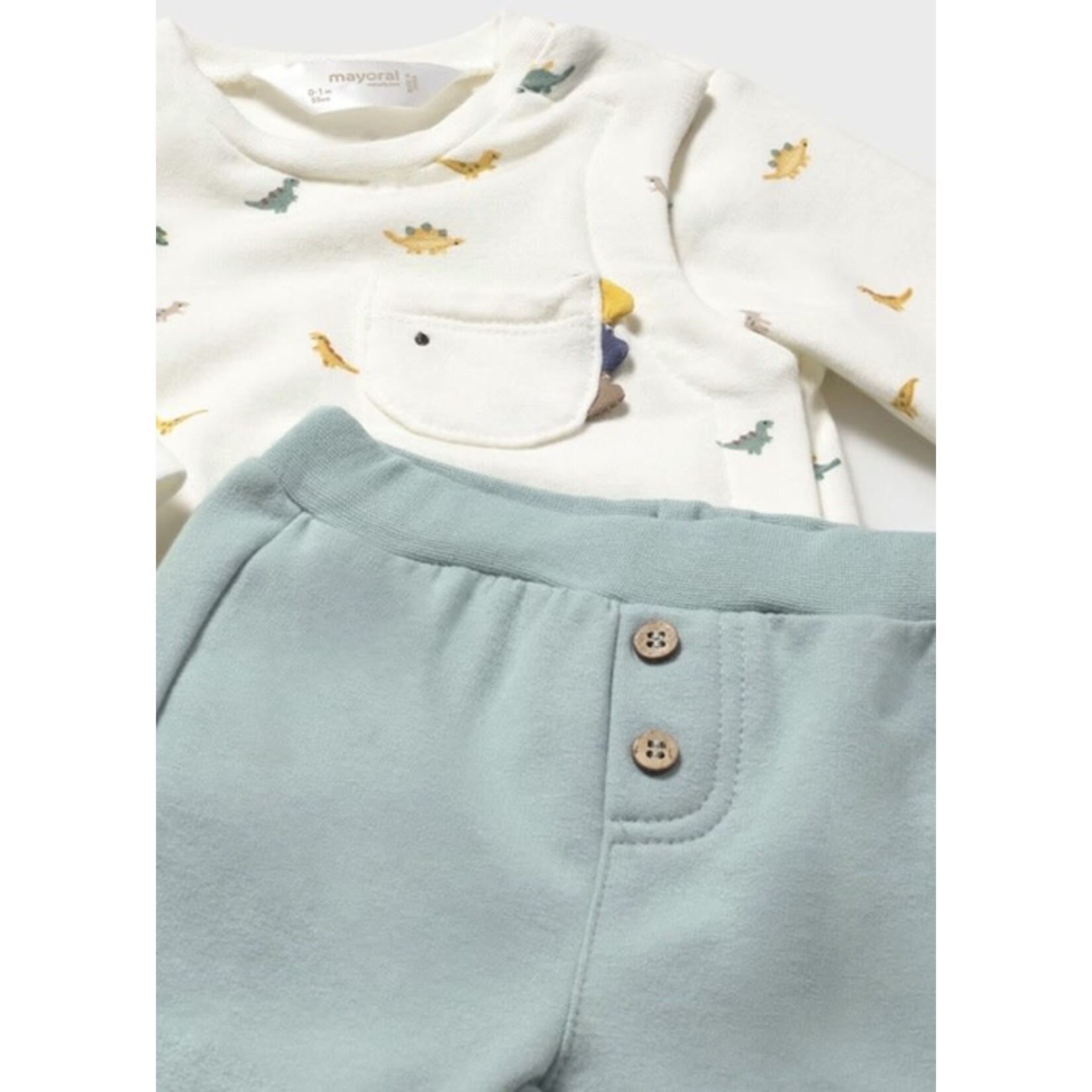 Mayoral MAYORAL - Ensemble 2 morceaux - Chandail à manches longues avec motif de dinosaures  et pantalon long vert