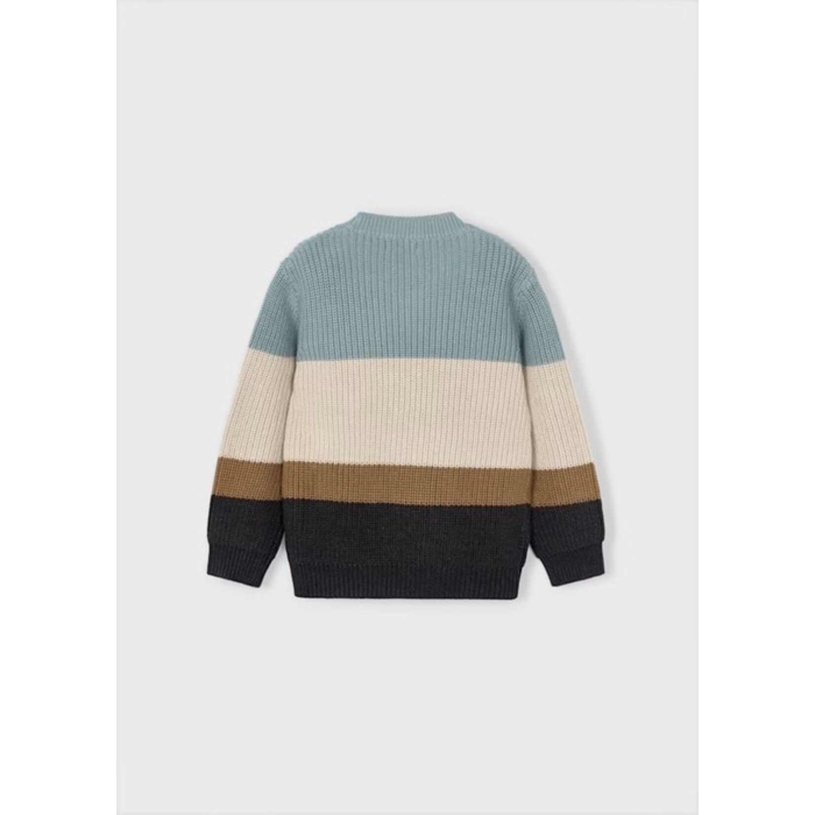 Mayoral MAYORAL - Chandail à manches longues en tricot rayé bleu, beige, brun et noir