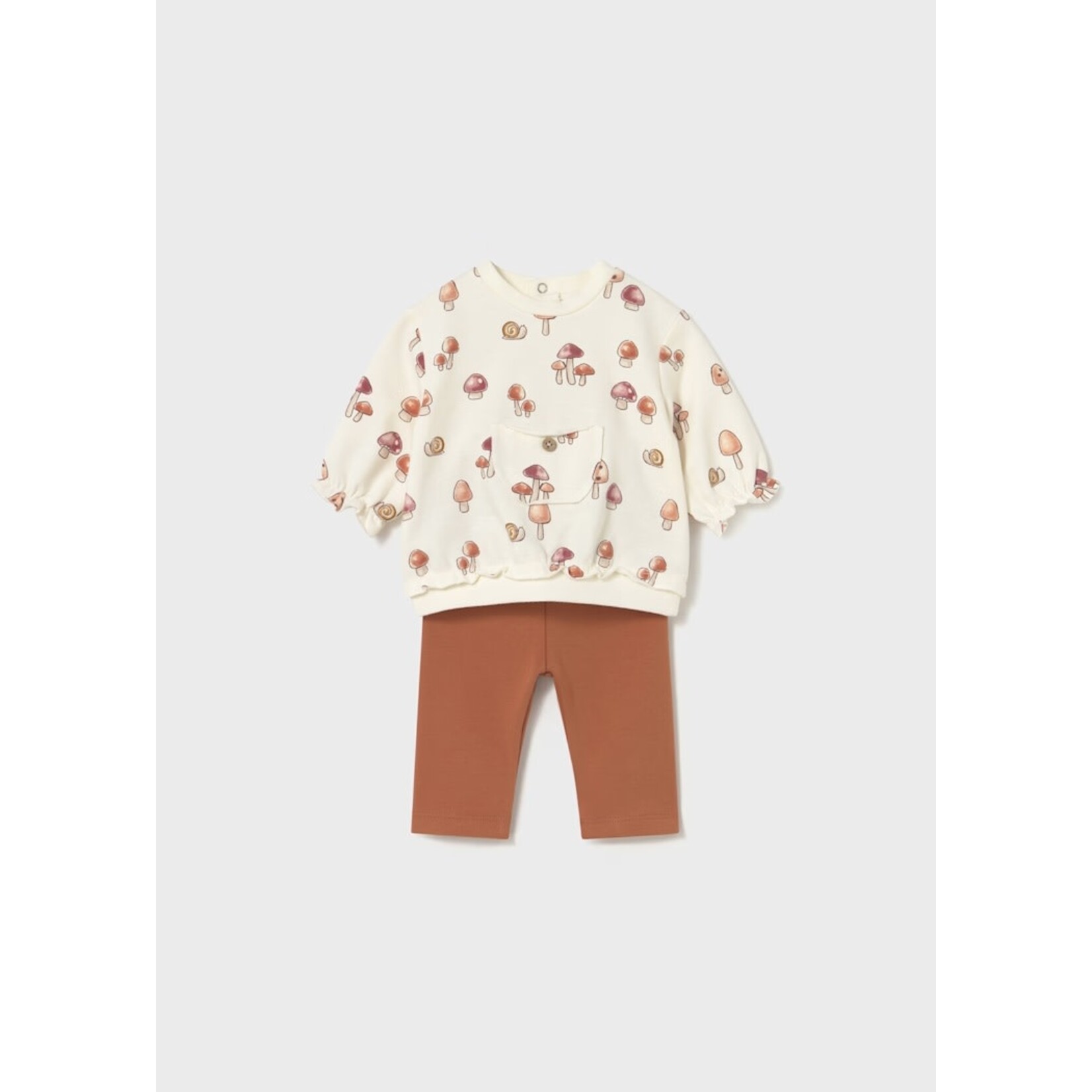 Mayoral MAYORAL - Two-Piece Set with Mushroom Top and Orange Leggings