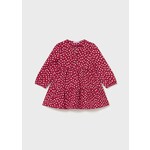 Mayoral MAYORAL - Red Long-Sleeved Dress with White Polka Dot Pattern