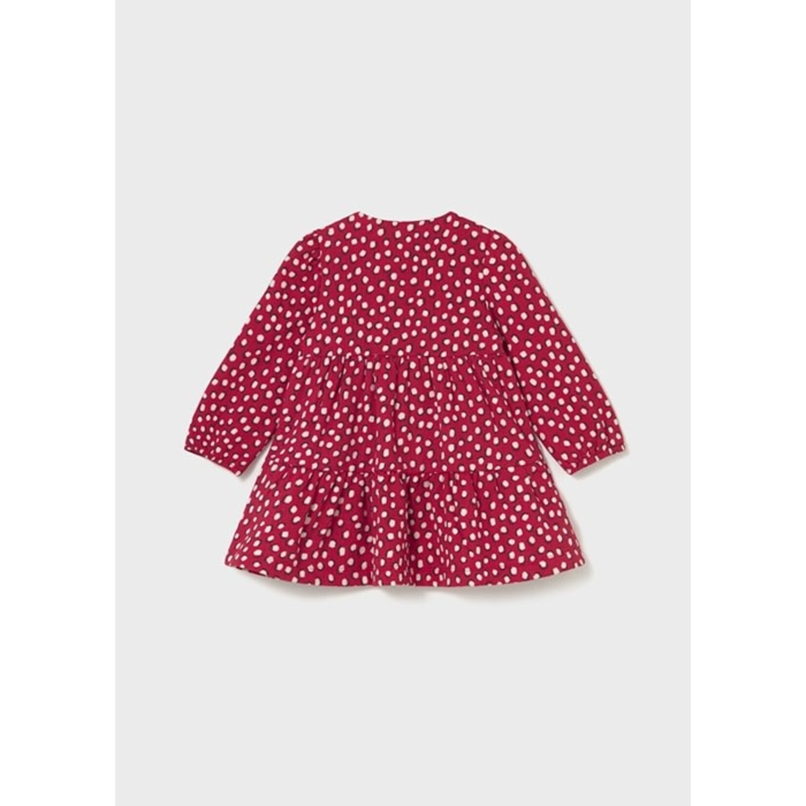 Mayoral MAYORAL - Robe à manches longues rouge avec motif de pois blanc