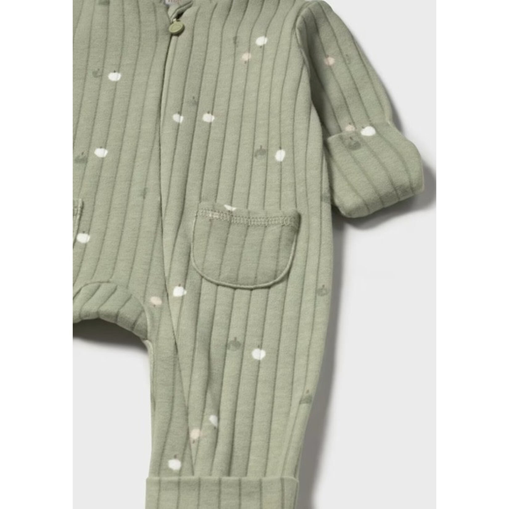 Mayoral MAYORAL - Green Zip-Up Romper with Tree Pattern