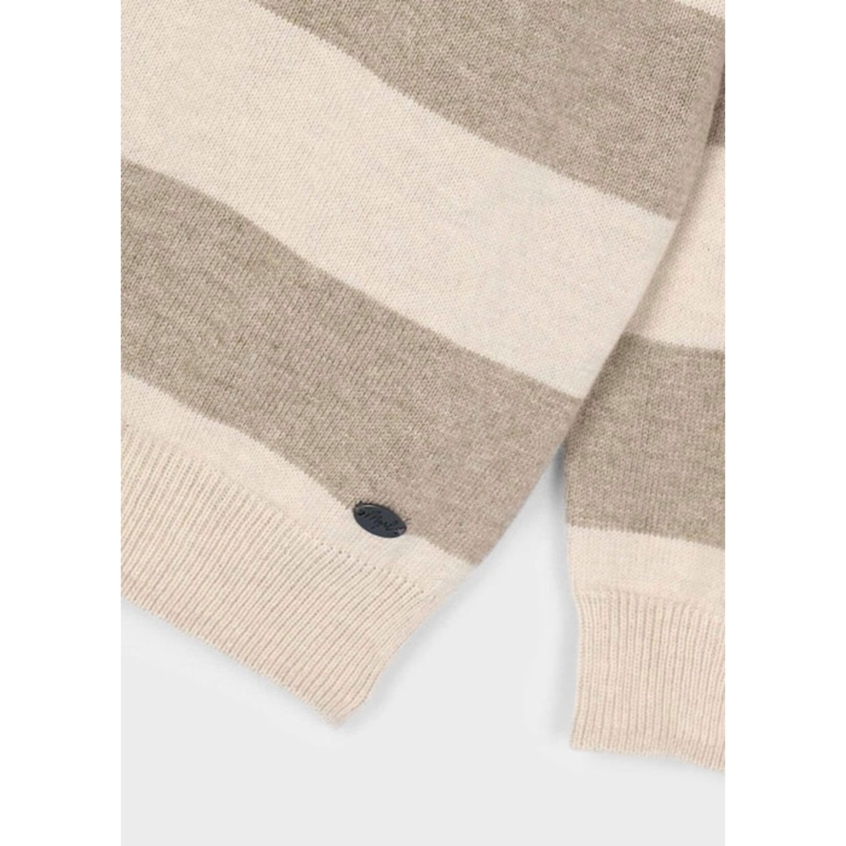 Mayoral MAYORAL - Beige and Taupe Long-Sleeved Shirt/Polo