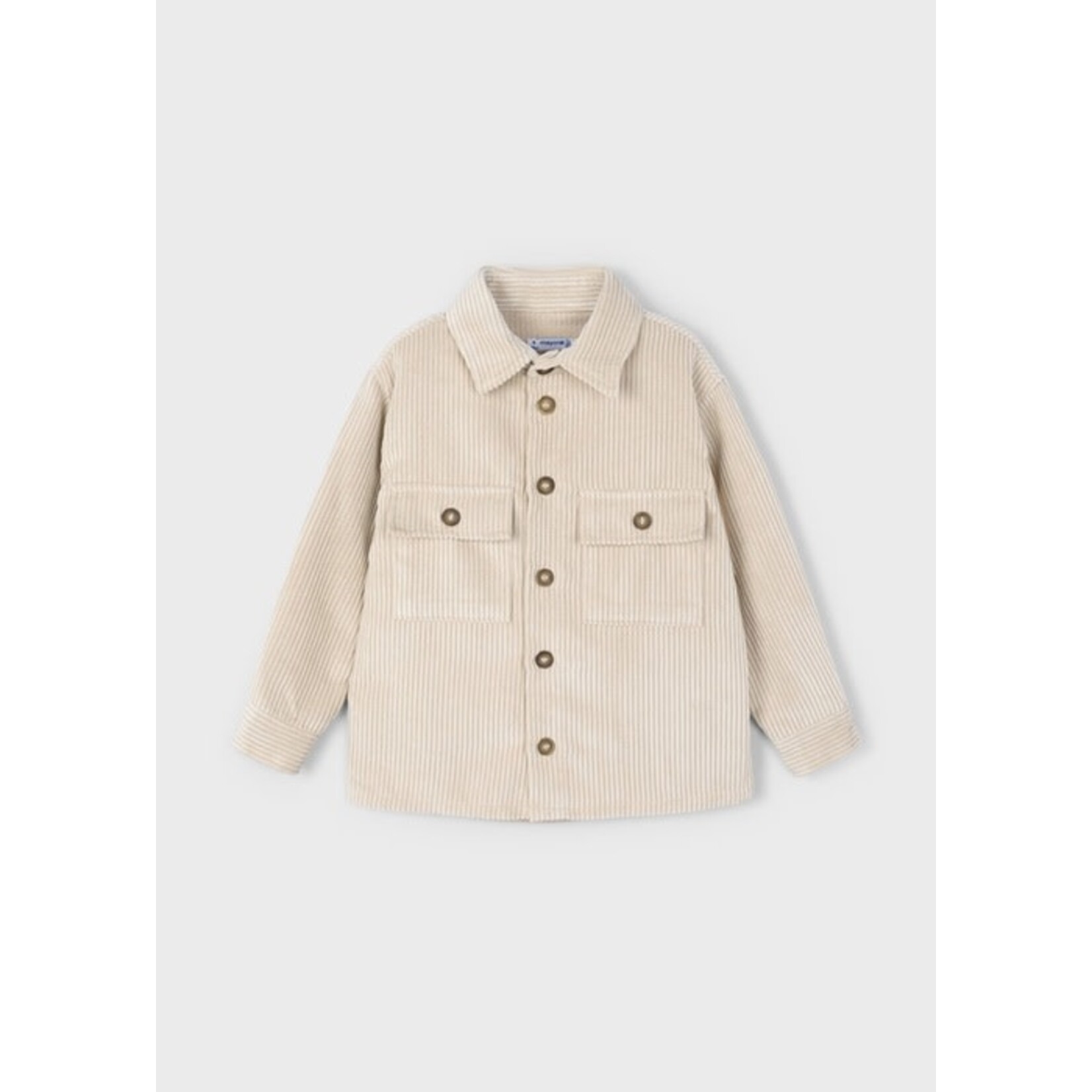 Mayoral MAYORAL - Beige Ribbed Velvet Overshirt