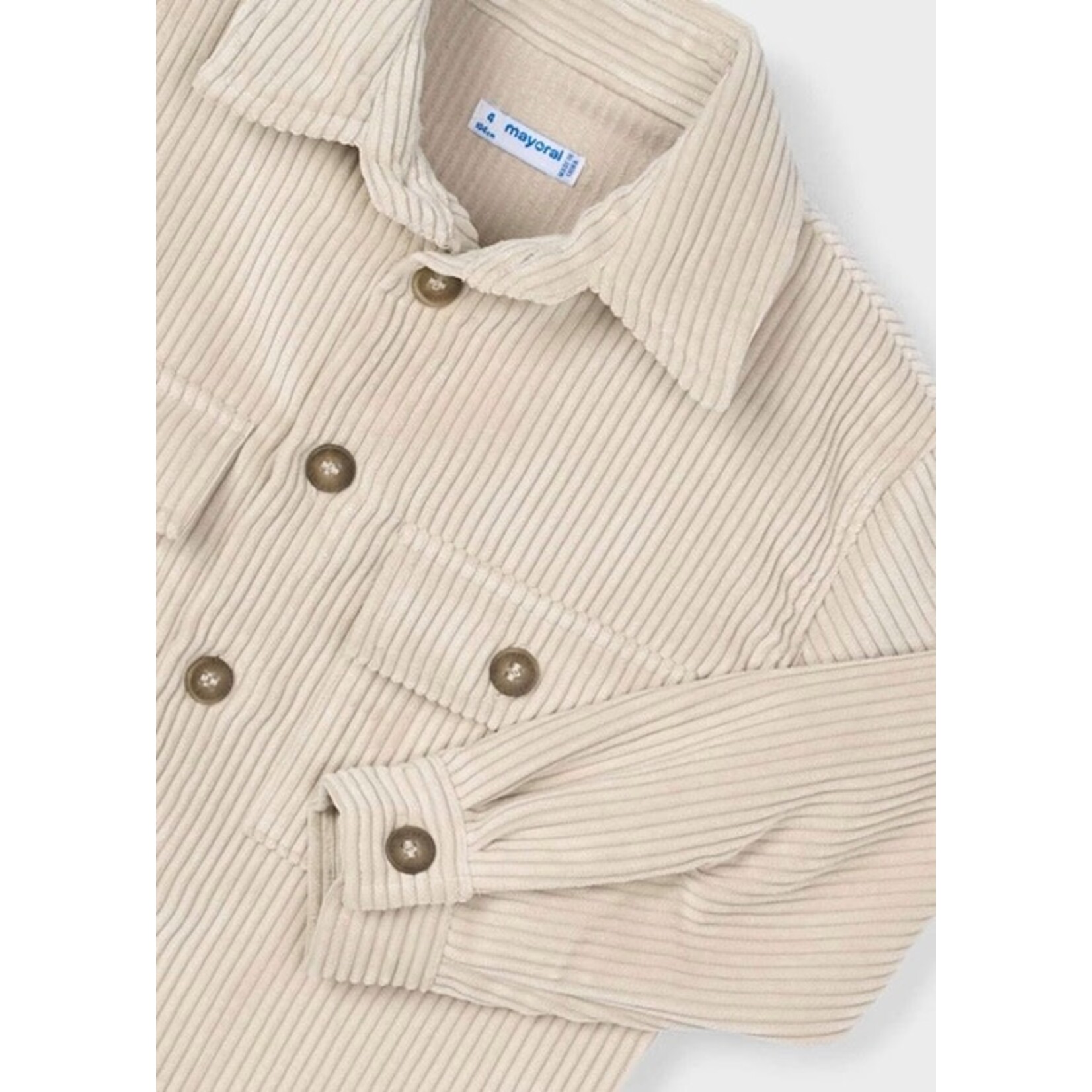 Mayoral MAYORAL - Beige Ribbed Velvet Overshirt