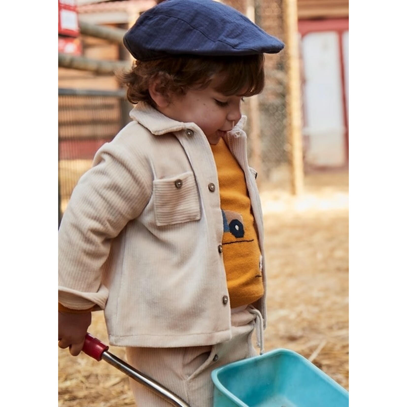 Mayoral MAYORAL - Beige Ribbed Velvet Overshirt