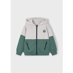 Mayoral MAYORAL - Chandail à capuche à manches longues gris et vert avec fermeture éclair