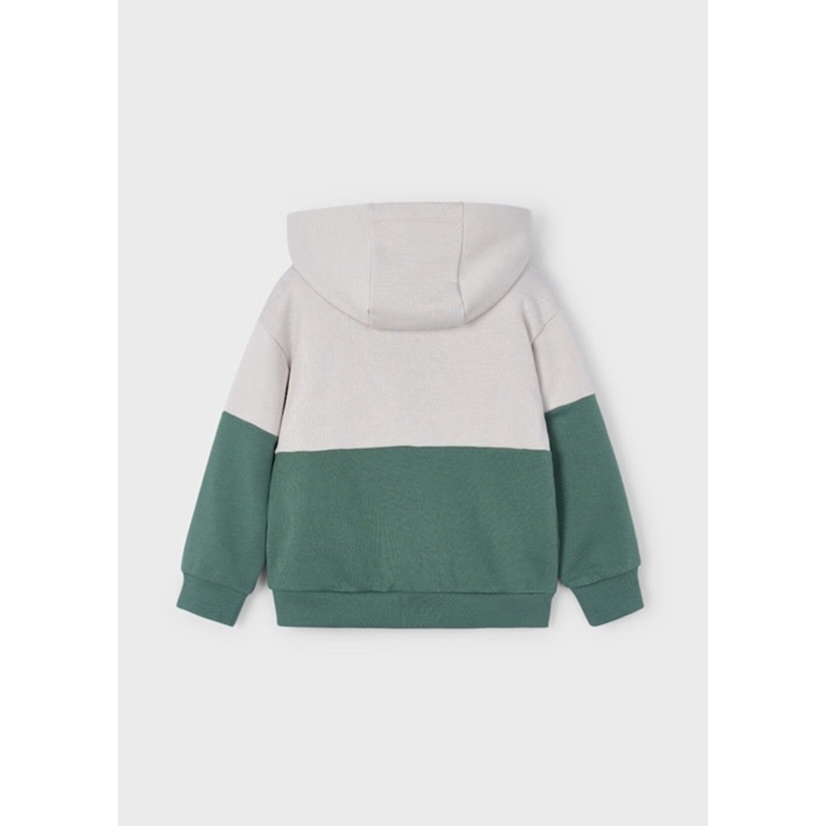 Mayoral MAYORAL - Chandail à capuche à manches longues gris et vert avec fermeture éclair