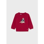 Mayoral MAYORAL - Red walrus scarf intarsia knit sweater