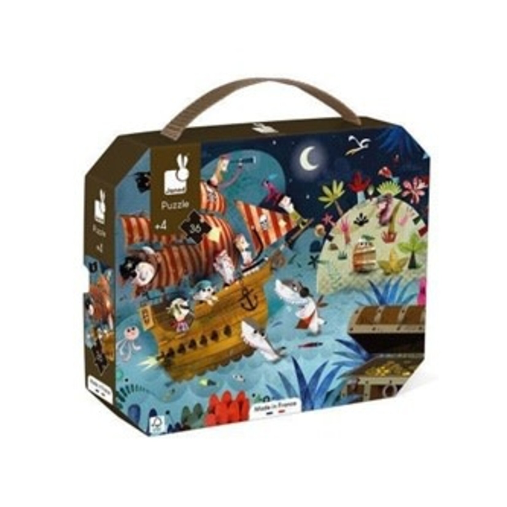 Janod JANOD - Observation puzzle with suitcase - Treasure Hunt - 36 pieces