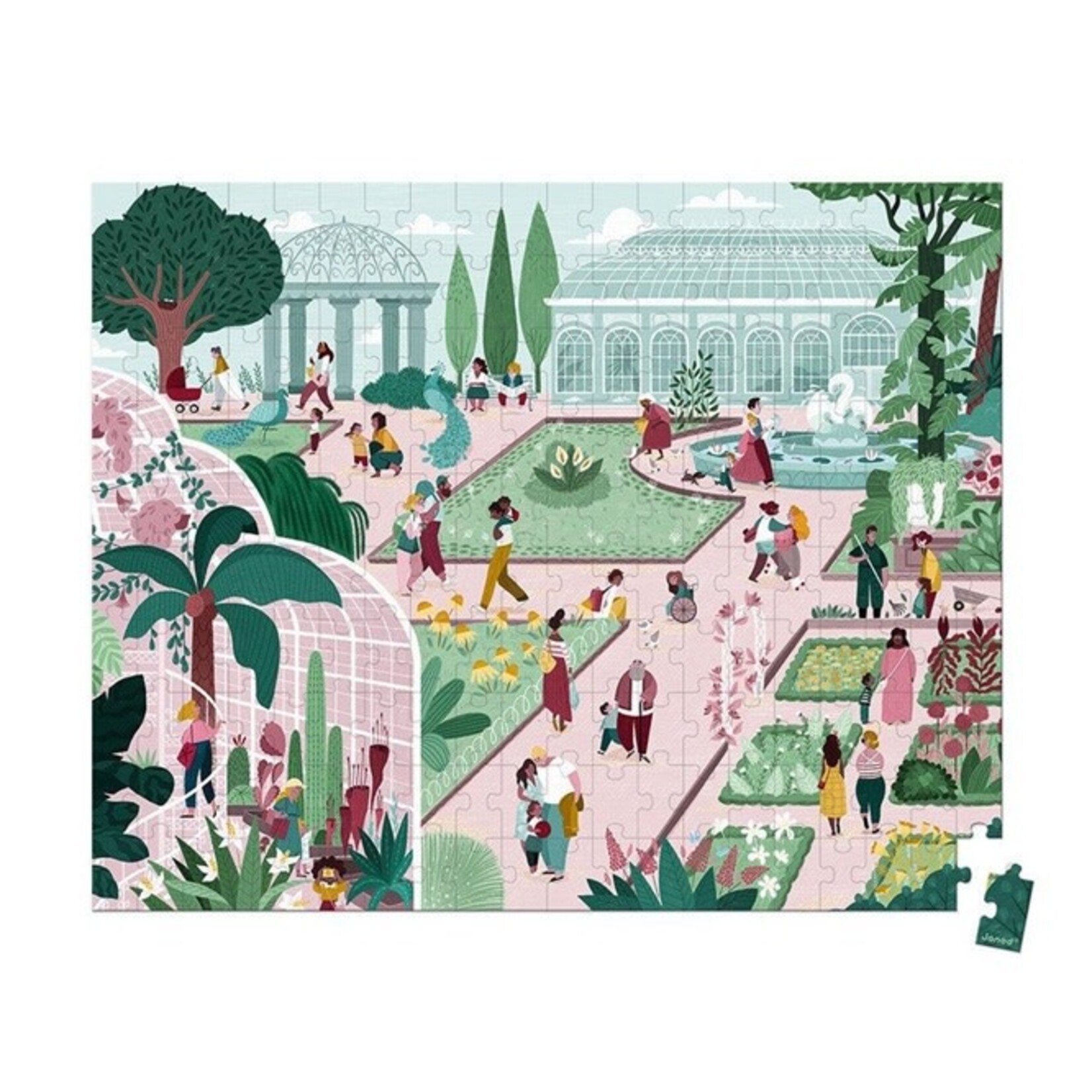 Janod JANOD - Observation puzzle with suitcase - Botanical garden - 200 pieces