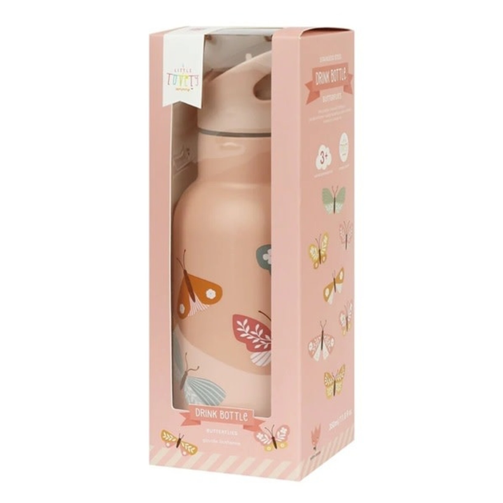 A Little Lovely Company A LITTLE LOVELY COMPANY - Stainless steel drink bottle 'Butterflies'