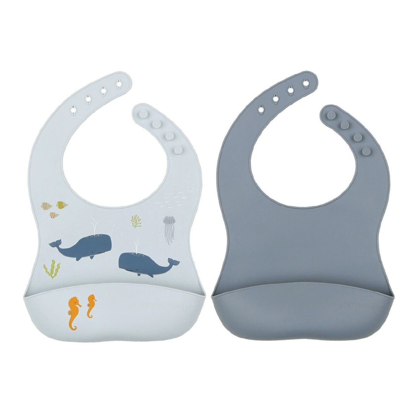A Little Lovely Company A LITTLE LOVELY COMPANY - Ensemble de deux bavoirs en silicone 'Océan'