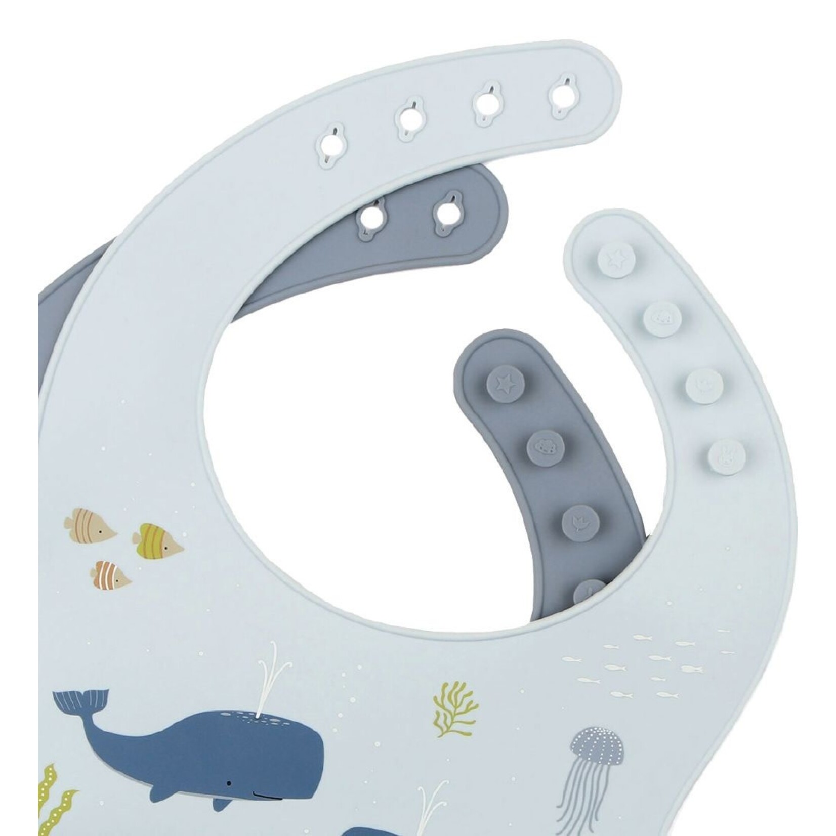 A Little Lovely Company A LITTLE LOVELY COMPANY - Set of Two Silicone Bibs 'Ocean'